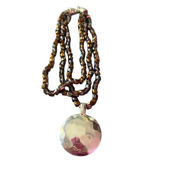 Simon Sebbag 925 Sterling Silver Pendant Multi Strand Beaded Necklace - Picture 6 of 10